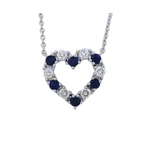 14k White Gold Sapphire & Diamond Pendant Orin Jewelers Northville, MI