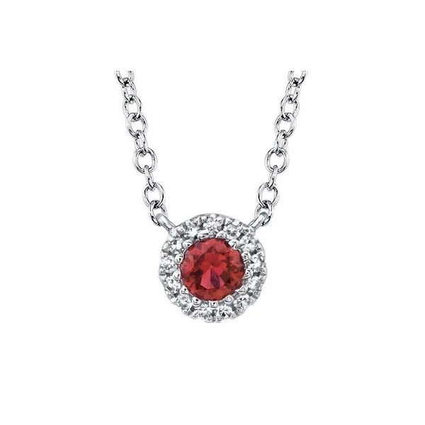 14k White Gold Ruby & Diamond Pendant Orin Jewelers Northville, MI
