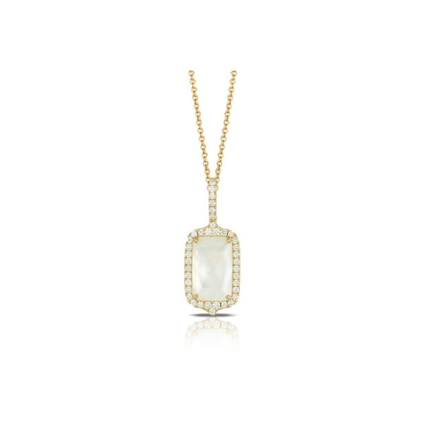 18k Yellow Gold Pendant With One Quartz Over  MOP And 38 Diamonds Orin Jewelers Northville, MI
