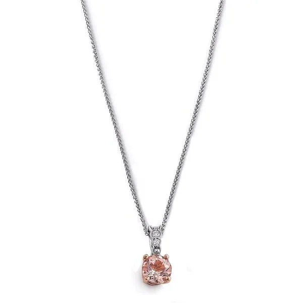 14k Two Tone Morganite & Diamond Pendant Orin Jewelers Northville, MI