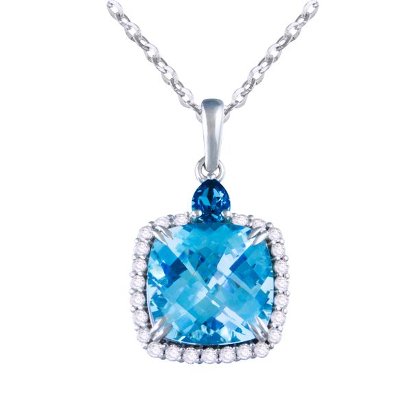 14k Blue Topaz & Diamond Pendant Orin Jewelers Northville, MI