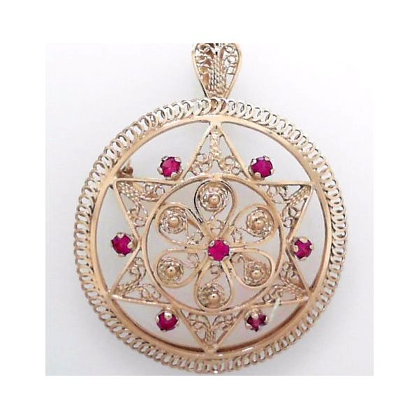Estate - 14K Rose Ruby Pin / Pendant Combo Orin Jewelers Northville, MI