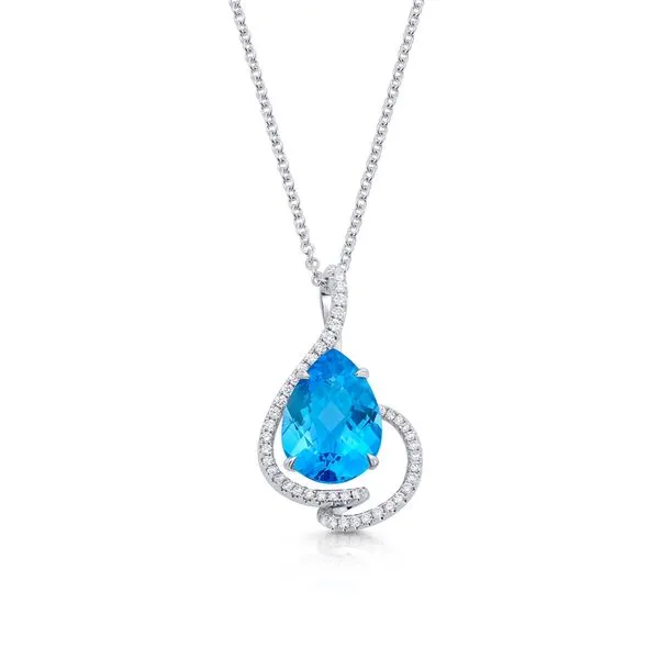 Blue Topaz and Diamond Pendant Orin Jewelers Northville, MI