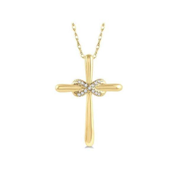 10k Yellow Gold Diamond Cross Pendant Orin Jewelers Northville, MI
