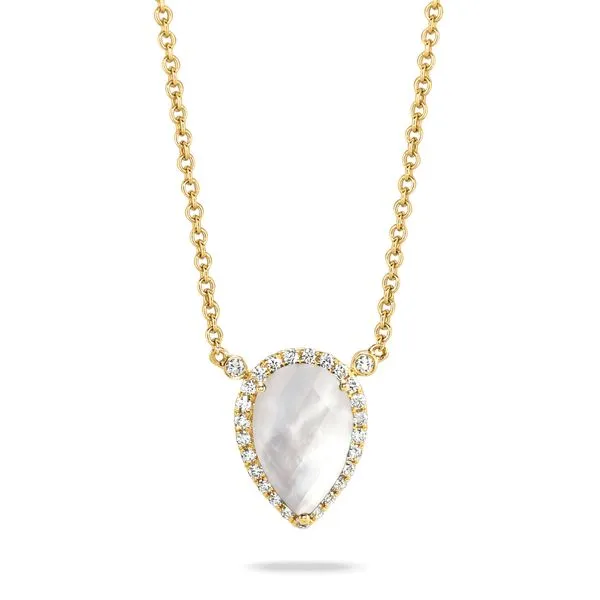 18k Yellow Gold Quartz Over MOP Pendant With 28 Diamonds Orin Jewelers Northville, MI