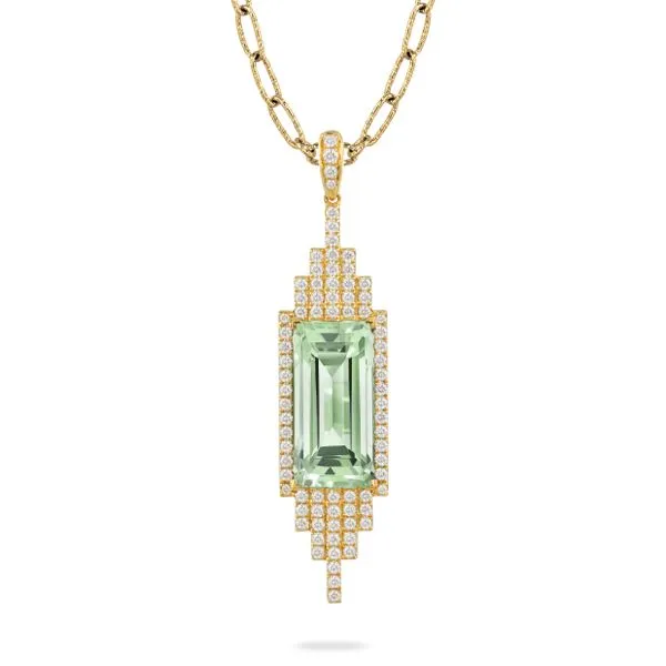 Mint Green Amethyst and Diamond Pendant Orin Jewelers Northville, MI