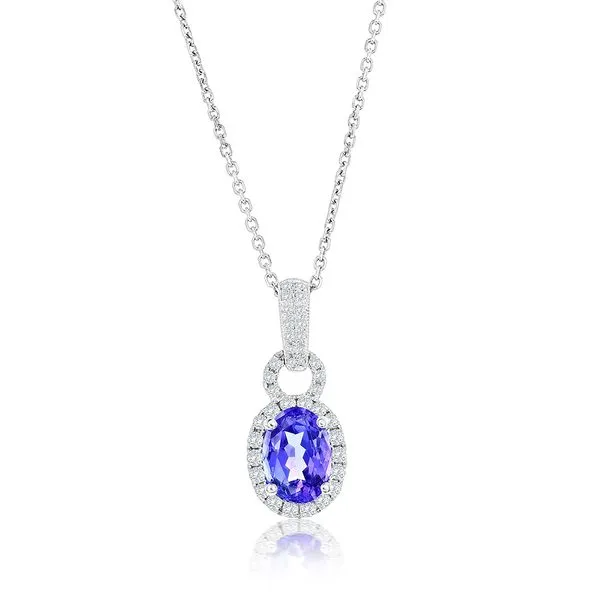 14K White Gold Tanzanite & Diamond Pendant Orin Jewelers Northville, MI