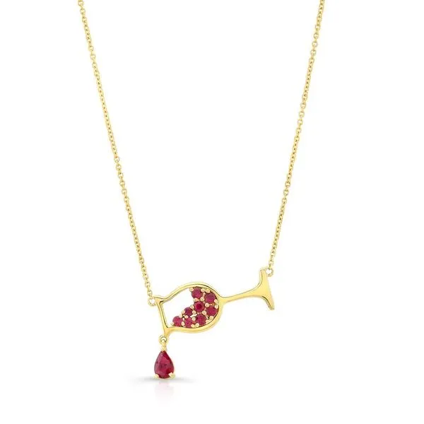 Ruby Wine Glass Necklace Orin Jewelers Northville, MI