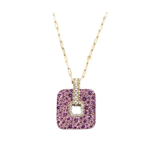 Pink Sapphire and Diamond Pendant Orin Jewelers Northville, MI