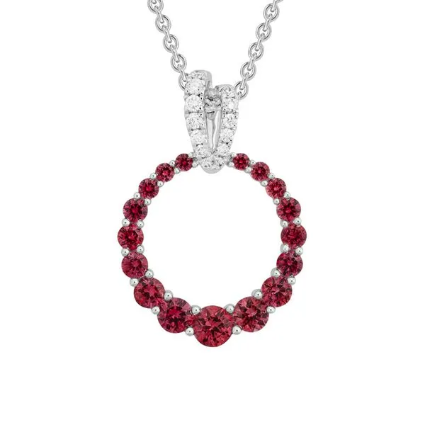 14K White Gold Ruby & Diamond Pendant Orin Jewelers Northville, MI