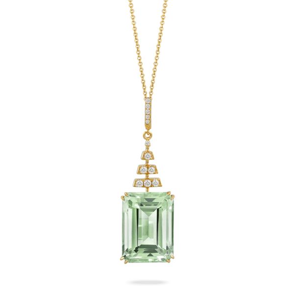 Green Amethyst and Diamond Pendant Orin Jewelers Northville, MI