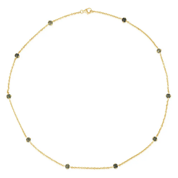 14K Yellow Gold Montana Sapphire Station Necklace Orin Jewelers Northville, MI