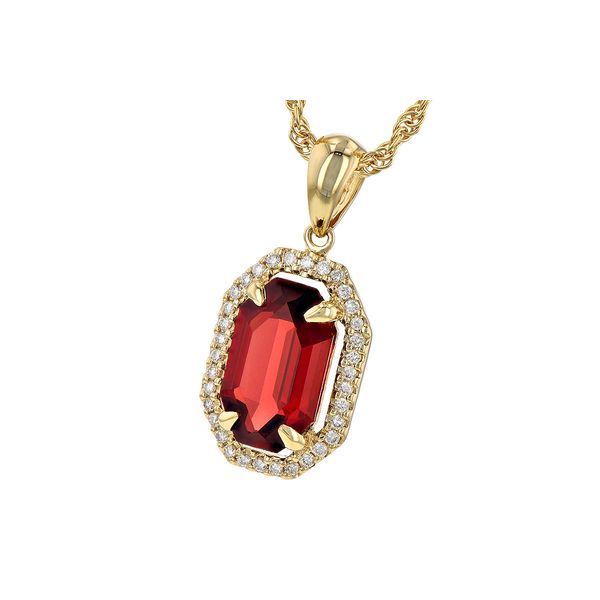 Garnet and Diamond Pendant Image 2 Orin Jewelers Northville, MI