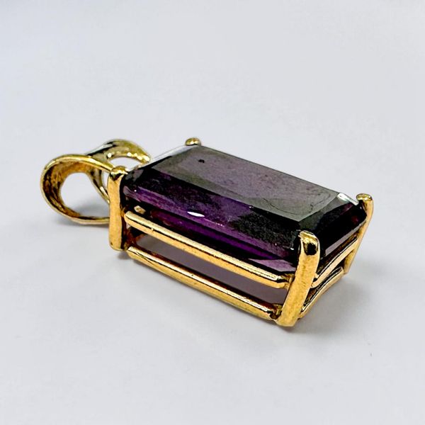 14K Rectangular Fantasy Cut Amethyst Drop Image 2 Orin Jewelers Northville, MI