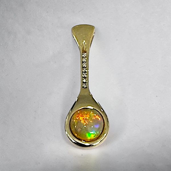 14K Opal & Diamond Pendant Drop Orin Jewelers Northville, MI