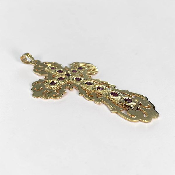 14K Ruby Ornate Cross Image 2 Orin Jewelers Northville, MI