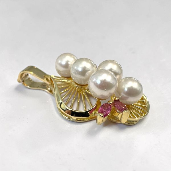 14K Pearl & Ruby Pendant Drop Image 2 Orin Jewelers Northville, MI
