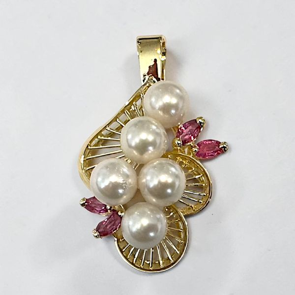 14K Pearl & Ruby Pendant Drop Orin Jewelers Northville, MI