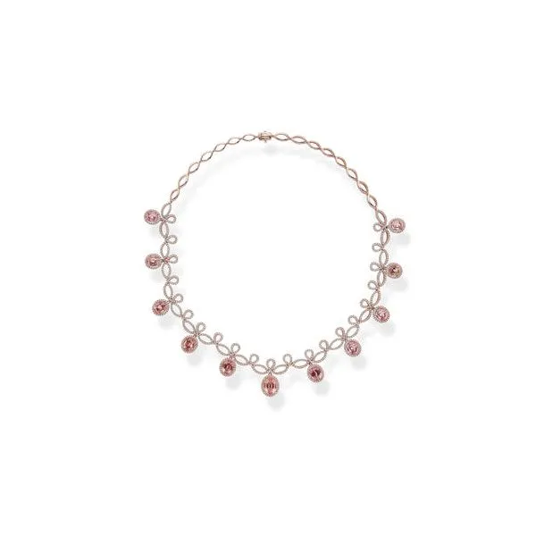 14k RosÃ© Gold Lotus Garnet & Diamond Necklace Orin Jewelers Northville, MI