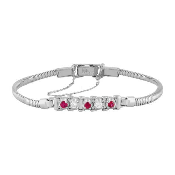 14k White Gold Ruby & Diamond Add-A-Link Bracelet Orin Jewelers Northville, MI
