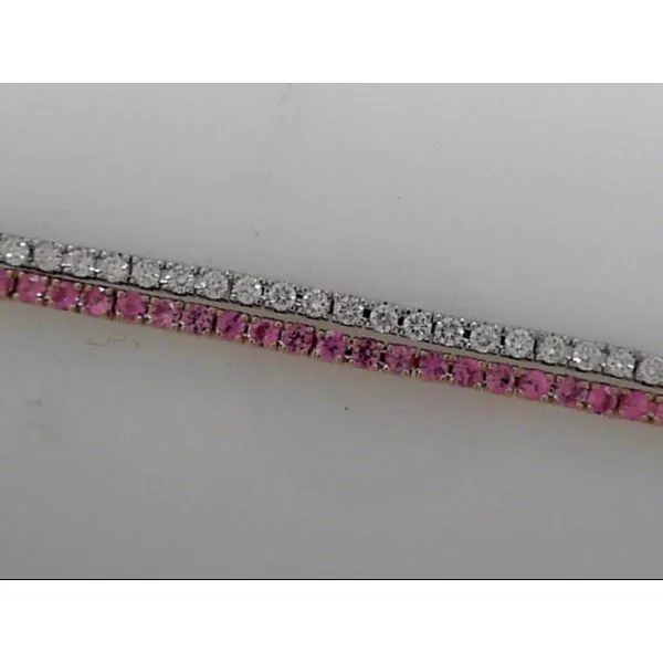 14k White Gold Pink Sapphire & Diamond Bracelet Orin Jewelers Northville, MI