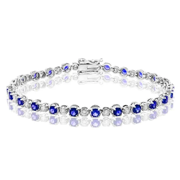 14K White Gold Sapphire & Diamond Bracelet Orin Jewelers Northville, MI