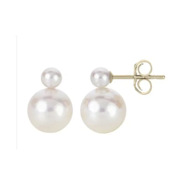 14K Yellow Gold Freshwater Pearl Earrings Orin Jewelers Northville, MI