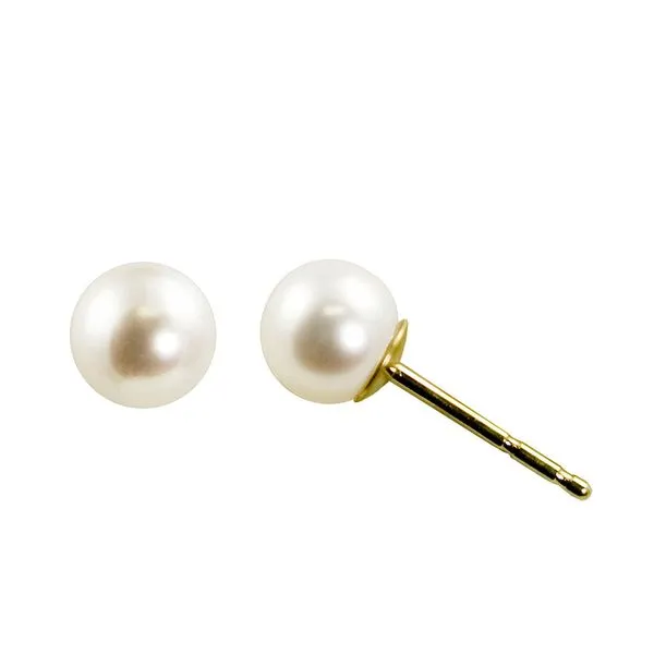 14K White Gold 5mm Pearl Earrings Orin Jewelers Northville, MI