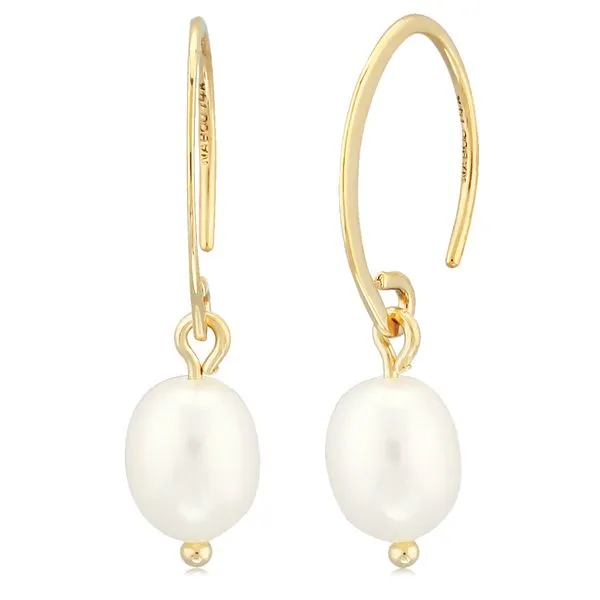 14k Yellow Gold Freshwater Pearl Drop Earrings Orin Jewelers Northville, MI