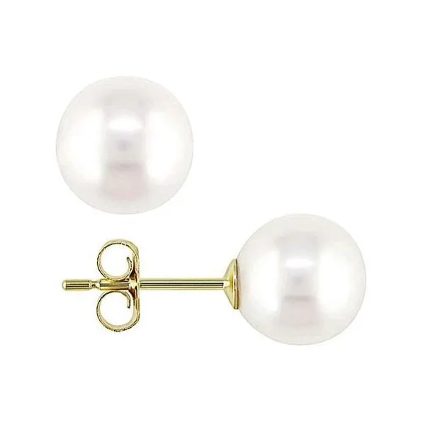 14K Yellow Gold Cultured Pearl Stud Earrings Orin Jewelers Northville, MI