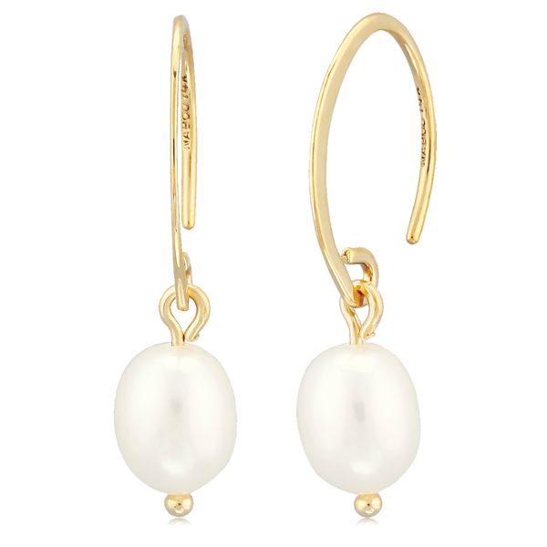 14k Yellow Gold Freshwater Pearl Drop Earrings Orin Jewelers Northville, MI