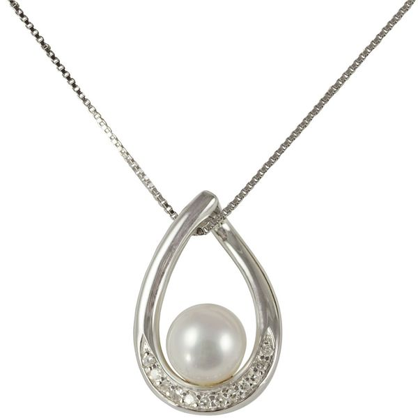 Sterling Silver Fresh Water Pearl Pendant With 12 Diamonds Orin Jewelers Northville, MI