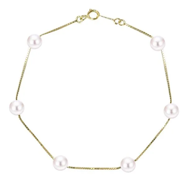 14k Yellow Gold Bracelet W/6 Freshwater Pearls Orin Jewelers Northville, MI