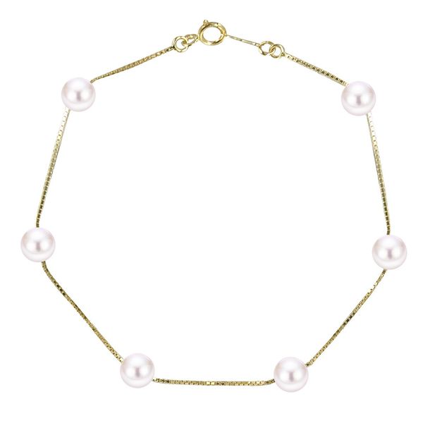 14K White Gold Bracelet W/6 Freshwater Pearls Orin Jewelers Northville, MI