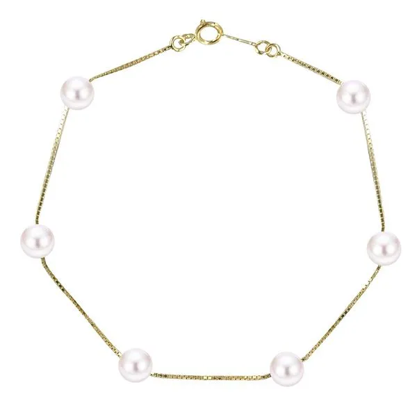 14k Yellow Gold Bracelet W/6 Freshwater Pearls Orin Jewelers Northville, MI