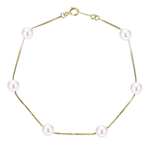 14k Yellow Gold Bracelet W/6 Freshwater Pearls Orin Jewelers Northville, MI