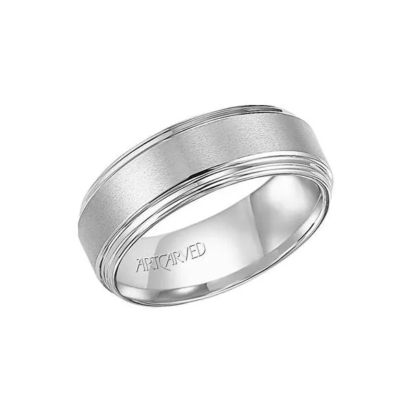 Gents Tungsten Carbide Wedding Band Brushed Finish & w/3-Step Edge Orin Jewelers Northville, MI