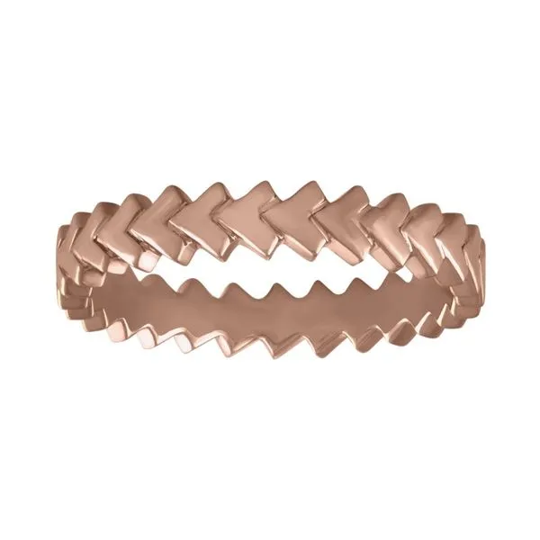 Lady's 14 Karat Rose Gold Eternity Chevron Band Orin Jewelers Northville, MI