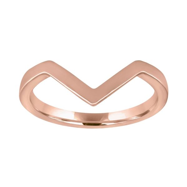 Lady's 14K Rosé Gold Chevron Fashion Ring Orin Jewelers Northville, MI