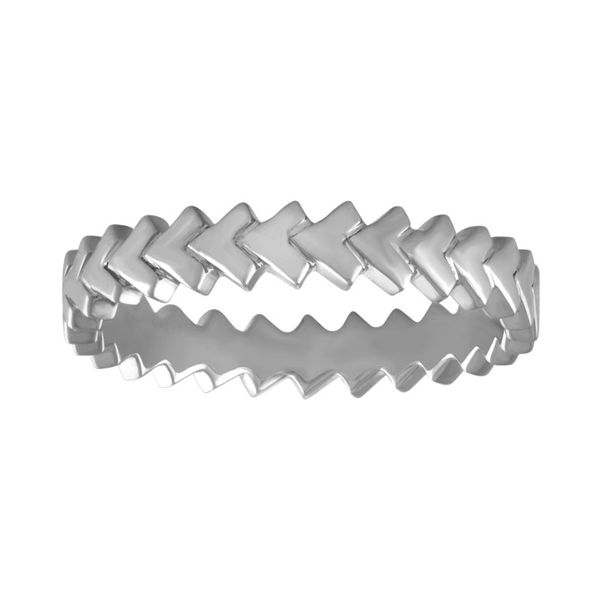 Lady's 14 Karat White Gold Eternity Chevron Band Orin Jewelers Northville, MI