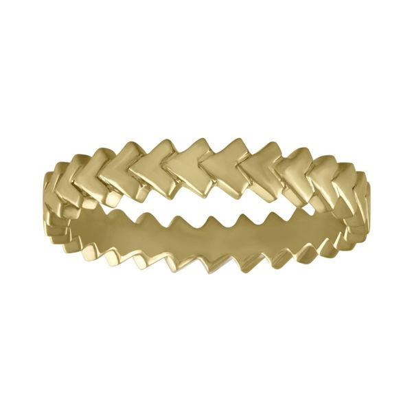 Lady's 14 Karat Yellow Gold Eternity Chevron Band Orin Jewelers Northville, MI