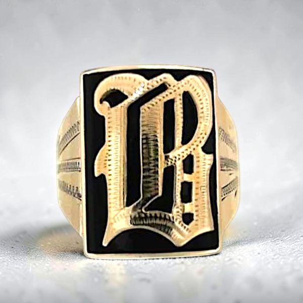 Estate Collection - 14K Yellow Gold Gothic/Old English 