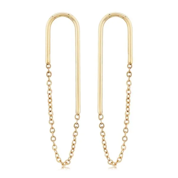 14Ky Endless Oval W/Chain Earrings Orin Jewelers Northville, MI