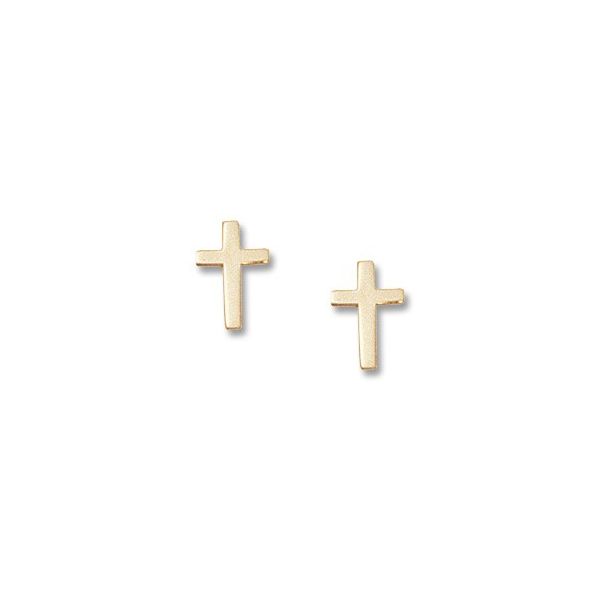 14 Karat Yellow Gold Narrow Cross Earrings Orin Jewelers Northville, MI