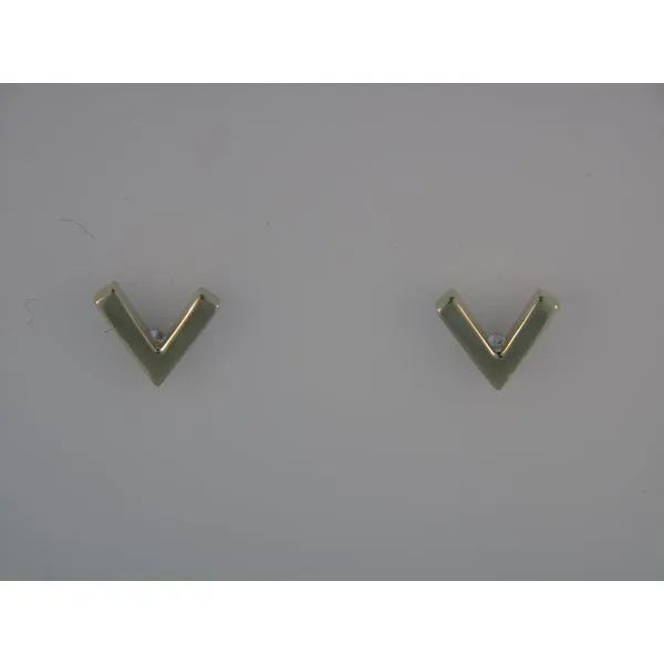 Lady's 14K Yellow Gold Chevron Earrings Orin Jewelers Northville, MI