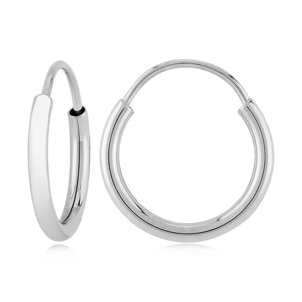 14k White Gold Endless Hoop Earrings Orin Jewelers Northville, MI