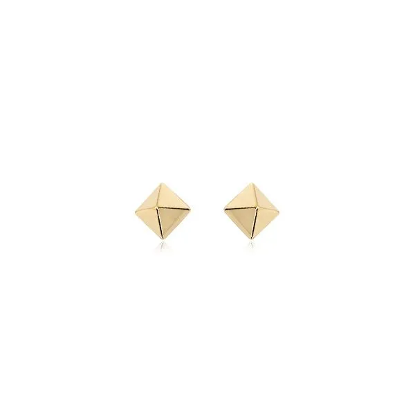 14K Yellow Gold 6mm Pyramid Post Earrings Orin Jewelers Northville, MI