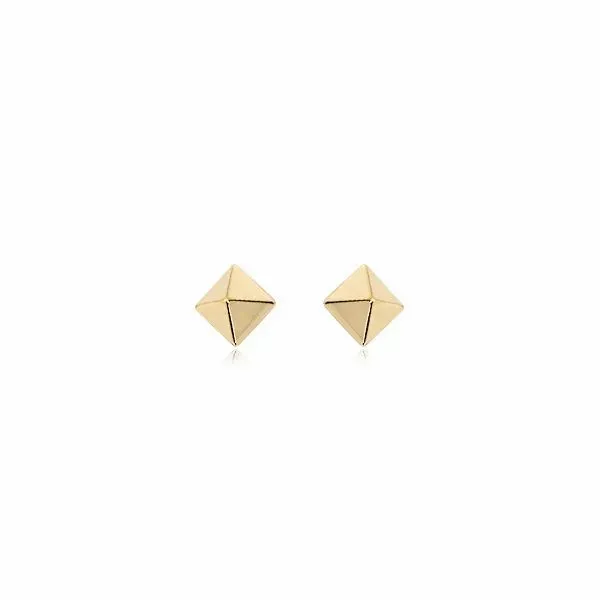 14K Yellow Gold 6mm Pyramid Post Earrings Orin Jewelers Northville, MI