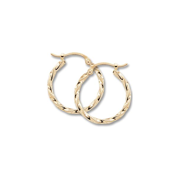 14k Yellow Gold Twisted Tube Hoop Earrings Orin Jewelers Northville, MI