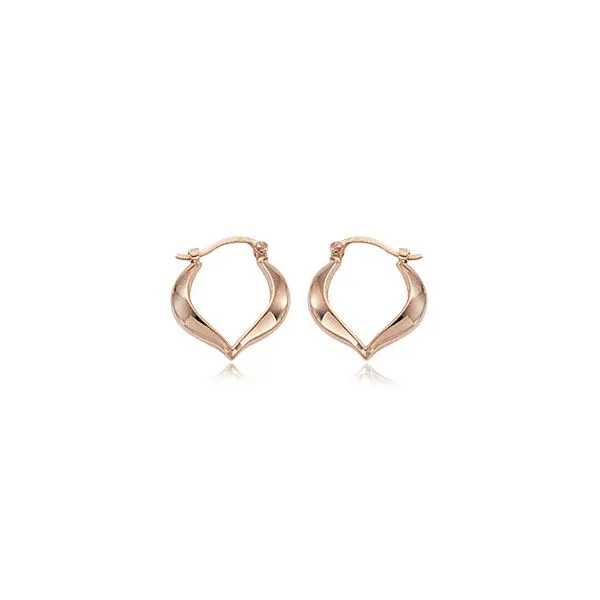 14K Rosé Gold Heart Shape Shell Hoop Earrings Orin Jewelers Northville, MI